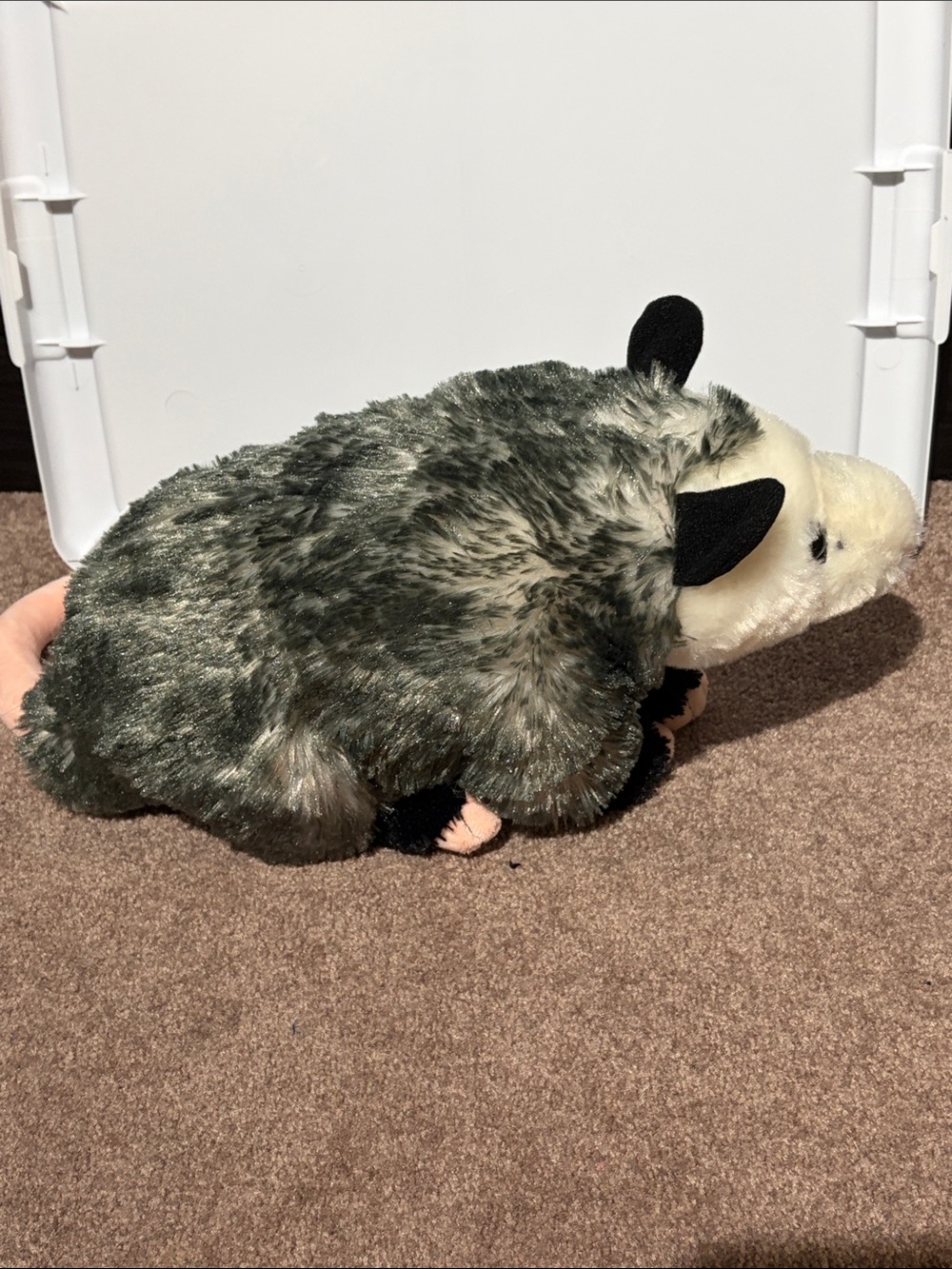Plush Opossum Toy - Gray, White & Pink Soft Stuffed Animal - Picture 4 of 5